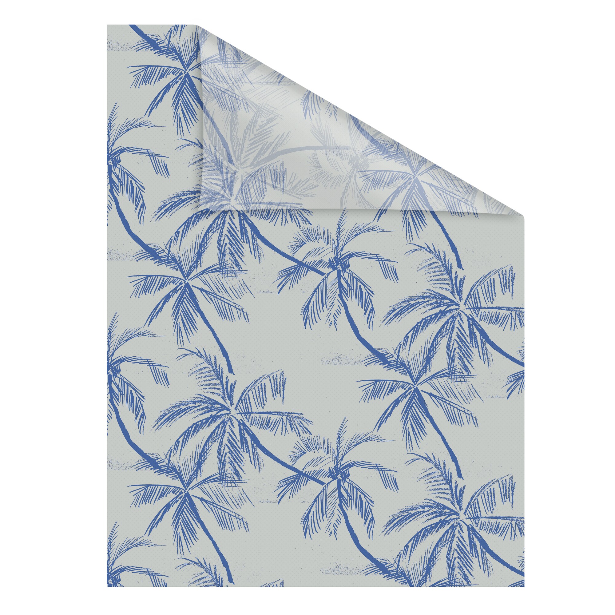 Lichtblick Fensterfolie selbstklebend, Sichtschutz, Blueprint Palms - Blau