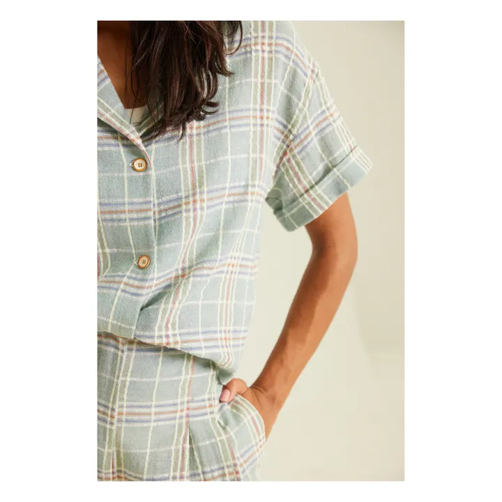 Tinsels Chemise Auguste Virginia Carreaux  | Vert amande
