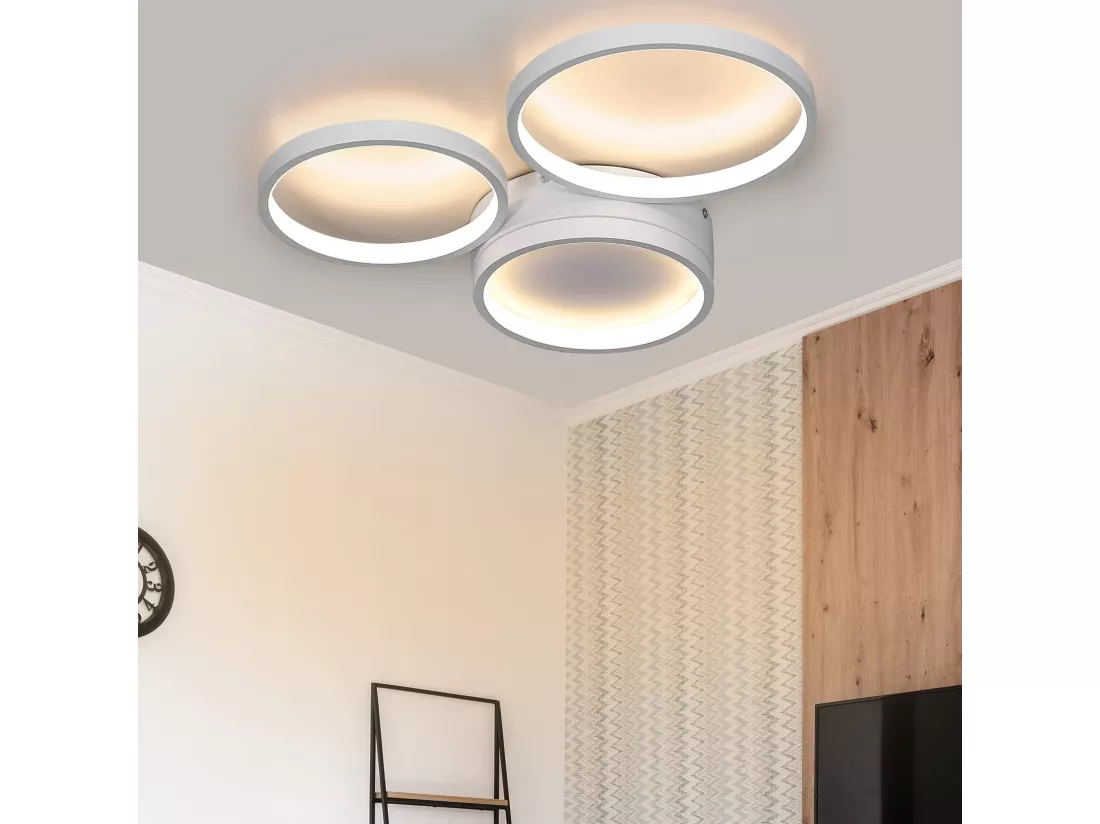 NETTLIFE Plafonnier LED Blanc Chaud Chambre 22 W Lampe Moderne Décoration pour Salon Chambre d'enfant Couloir Salle à Manger Cuisine