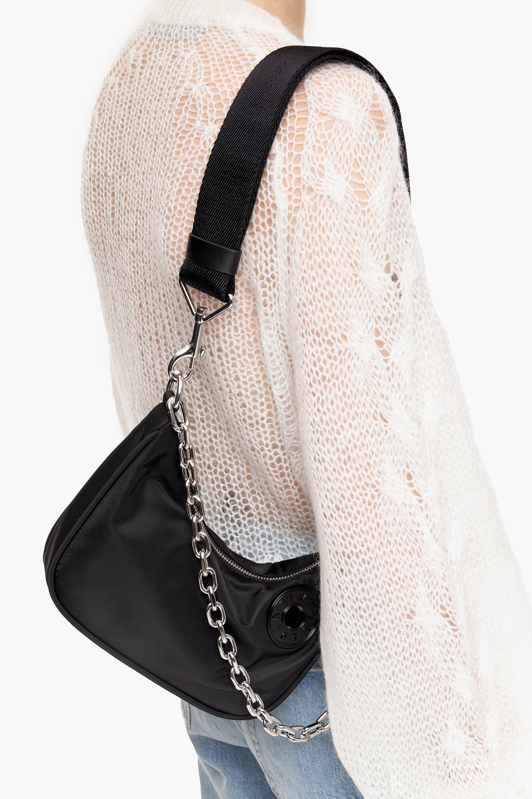 Bolsa de náilon preta Moon S