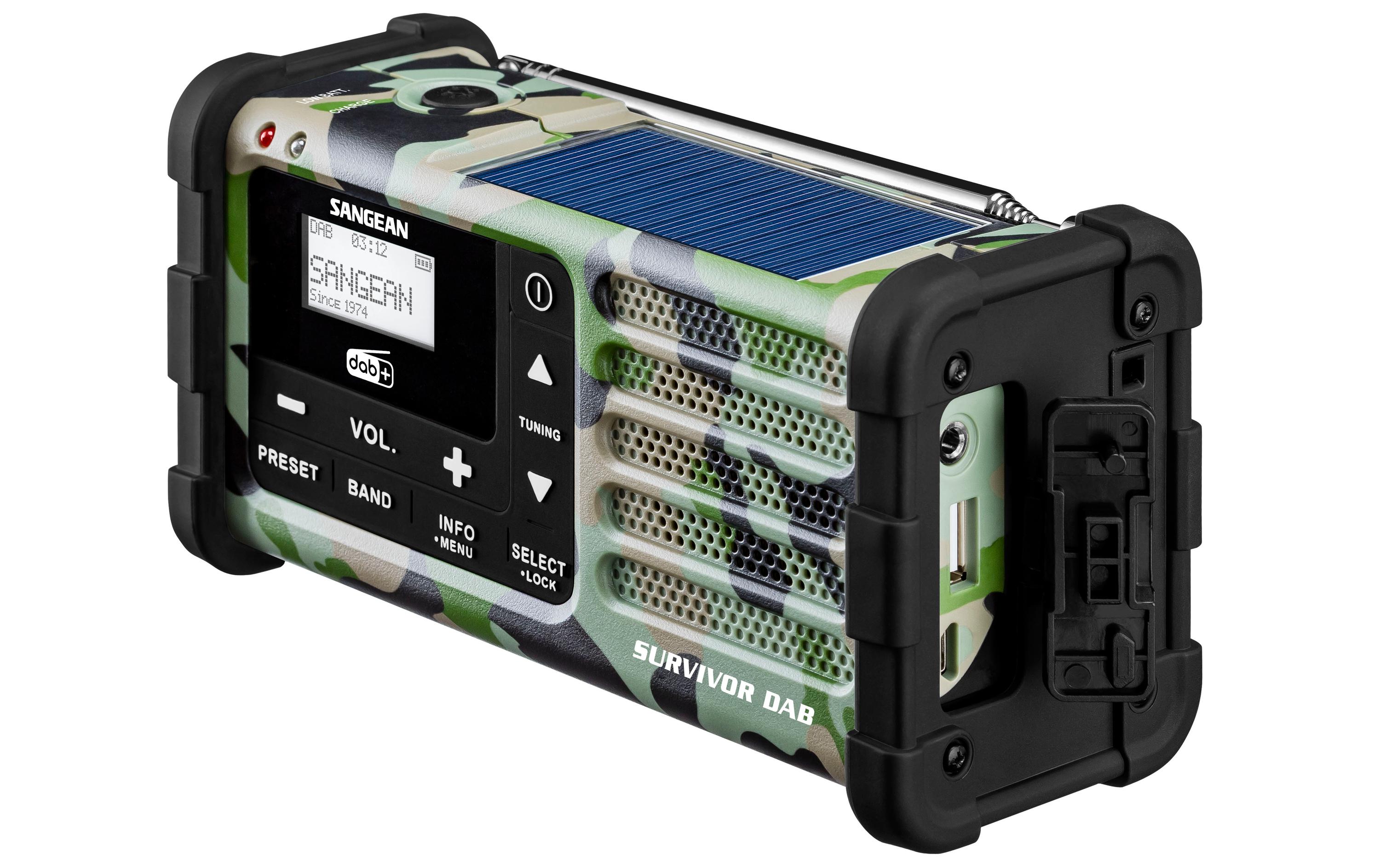 DAB+ Radio Survivor DAB Camouflage<br>Wiederaufladbares Notfallradio / Kurbelradio