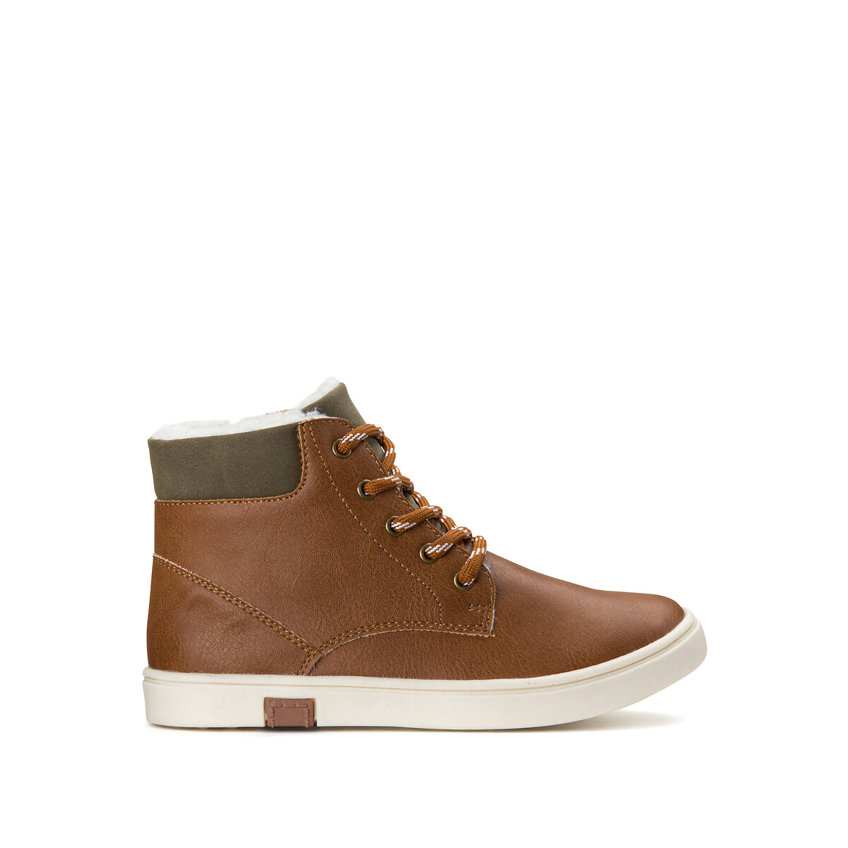 COLEÇÃO LA REDOUTE<br>Botas de cano curto forradas com zíper e cadarços