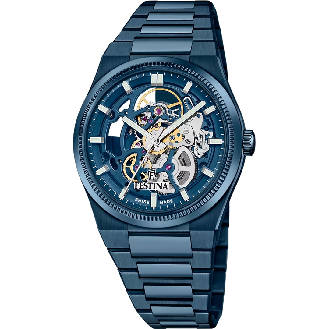 Festina Swiss Rivé Skeleton Blau