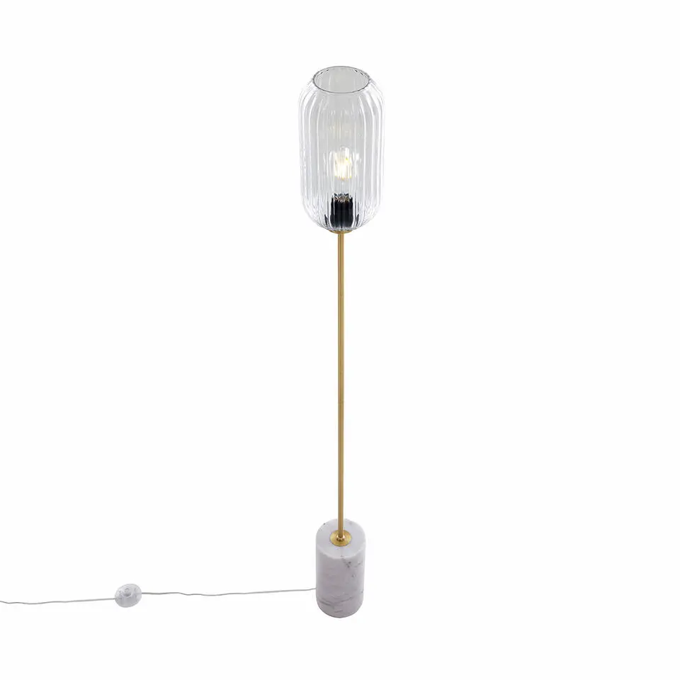 Qazqa vloerlampen rid goudkleurig e27