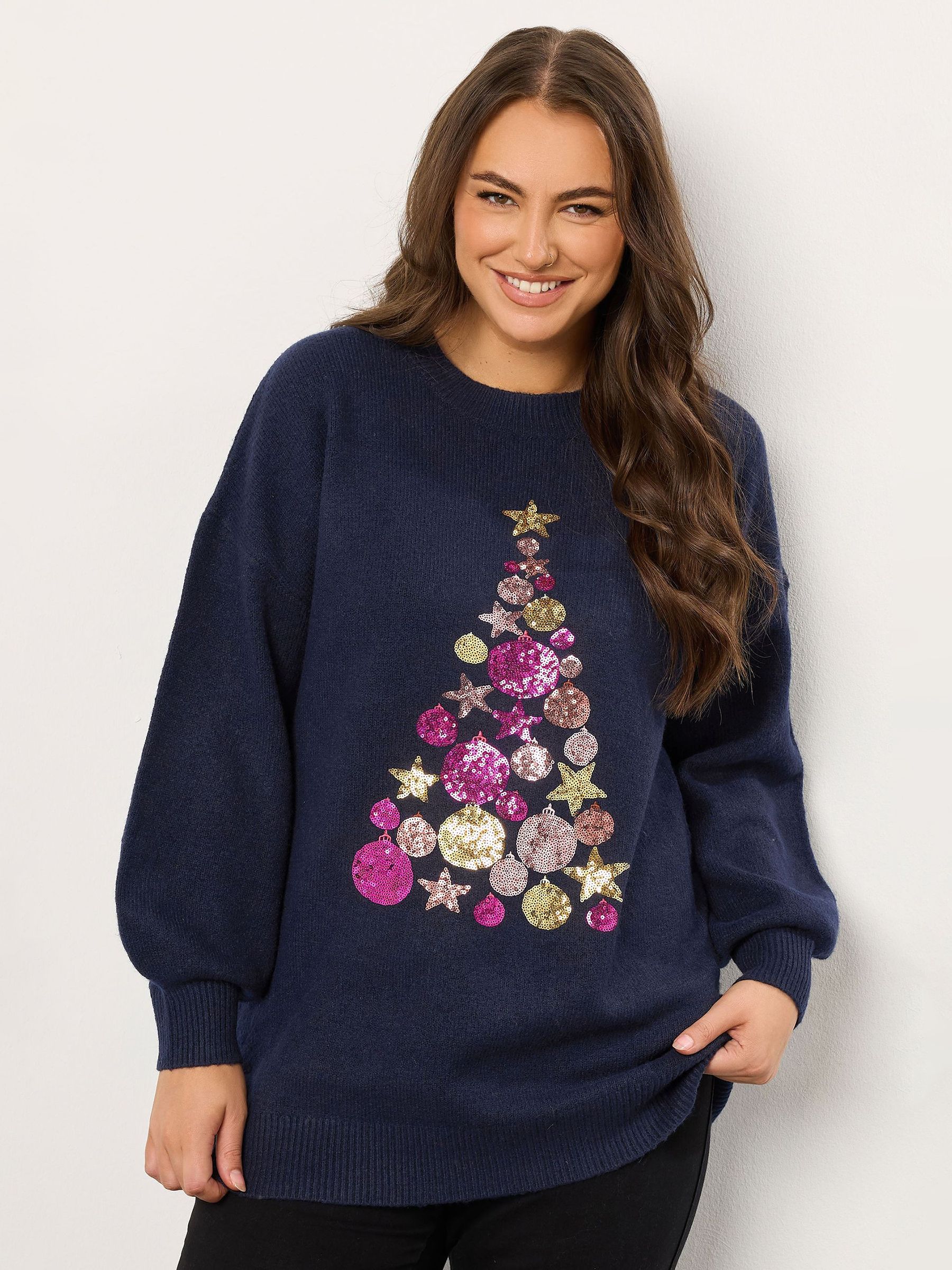 Evans Blauwe Kerstboom Bal Trui