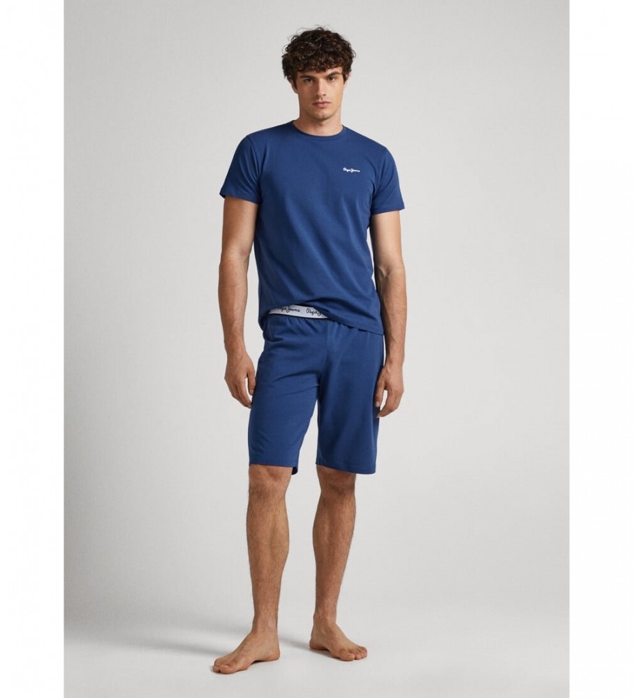 Shorts de pijama lisos azul-marinho da Pepe Jeans