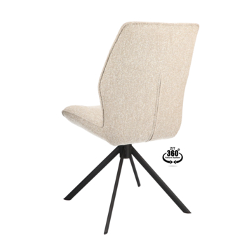 Eetkamerstoel Onne Lia beige jacquard stof