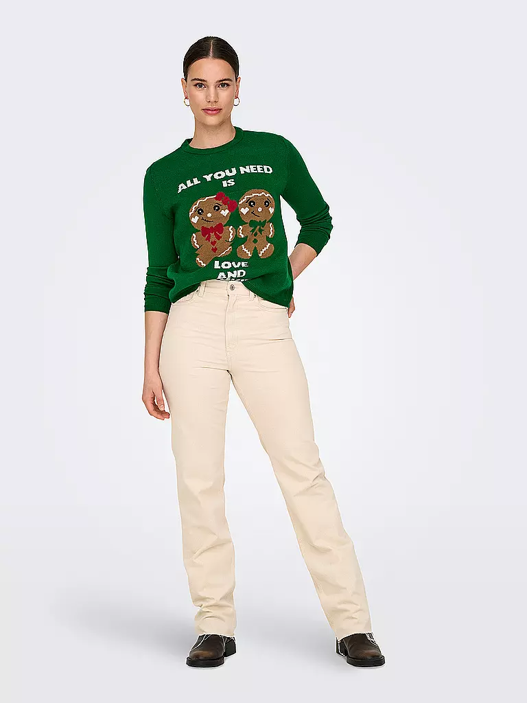 ONLY Pullover  ONLXMAS GINGERBREAD grün