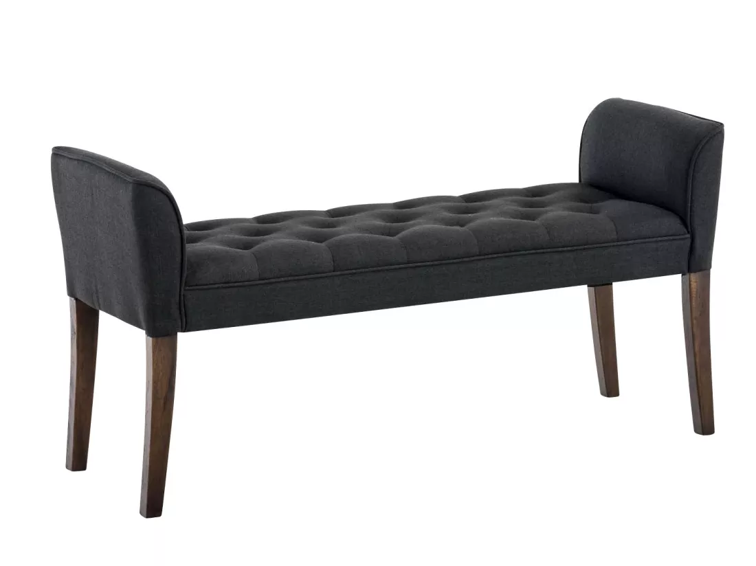 Banc banquette capitonné en bois marron 133 x 43 x 64 cm BAN10091