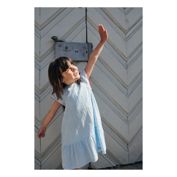 Copenhagen Colors Robe Seersucker | Bleu ciel