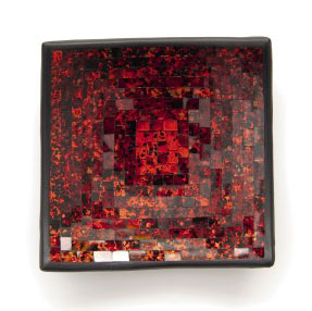 Mosaikteller, rot, B 25 cm, T, 25 cm, H 7 cm von fischer's lagerhaus