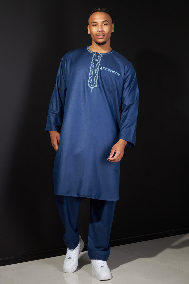 Ensemble 2 pièces qamis + pantalon bleu foncé