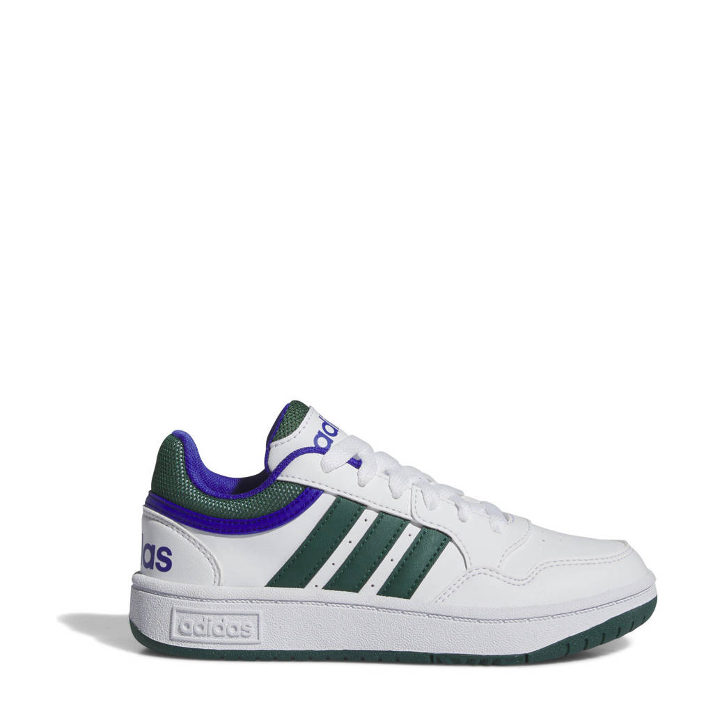 adidas Hoops 3.0 sneakers wit/groen/kobaltblauw