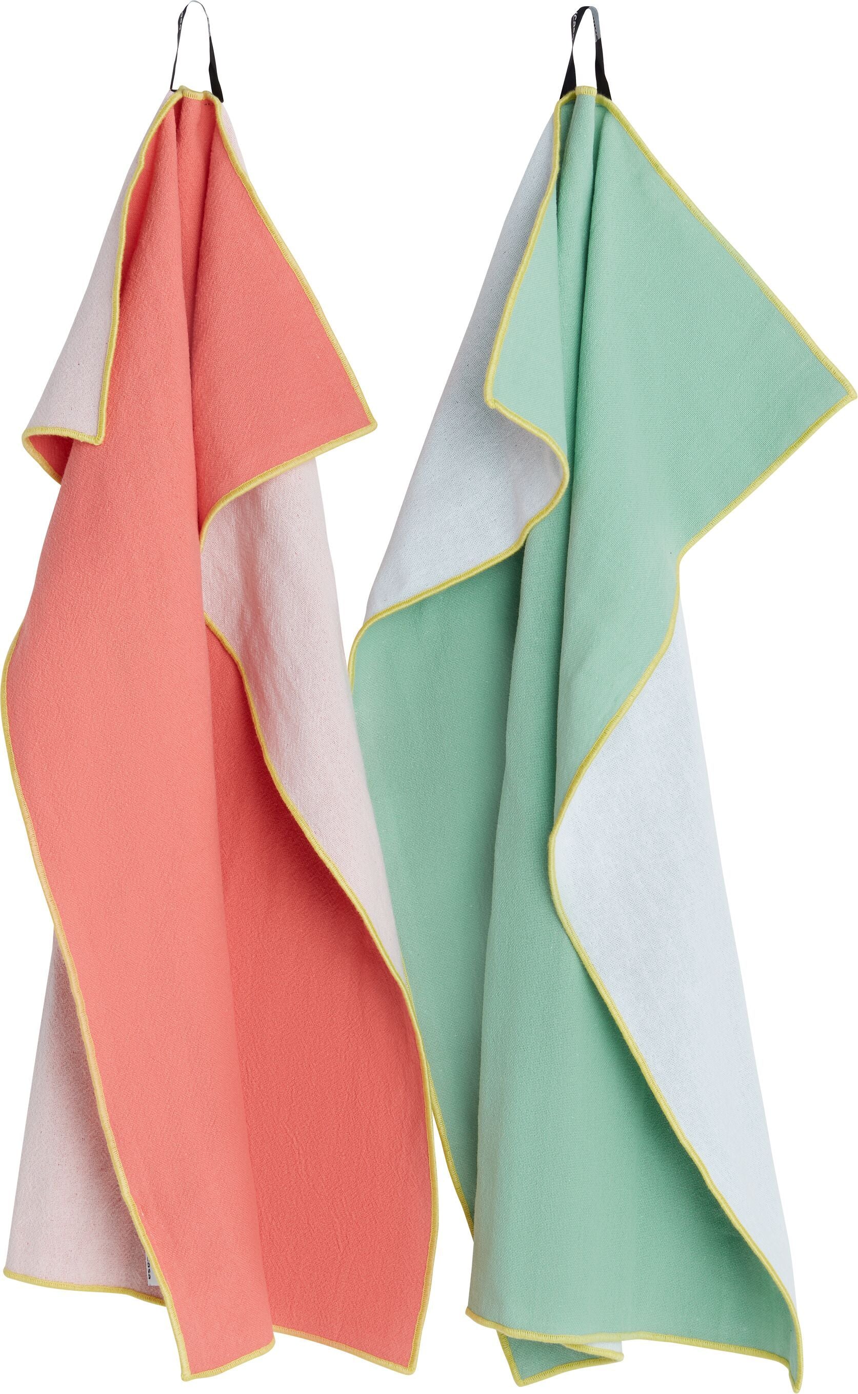 SE SOLE 2er Küchentuch - Koralle / B: 50.0 cm x H: 70.0 cm