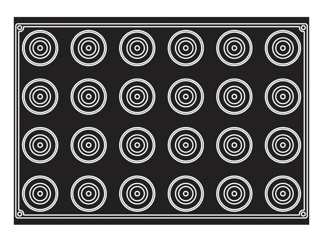 Moule silicone Pavoflex - 24 moules anneaux - 60 x 40 cm - Pavoni