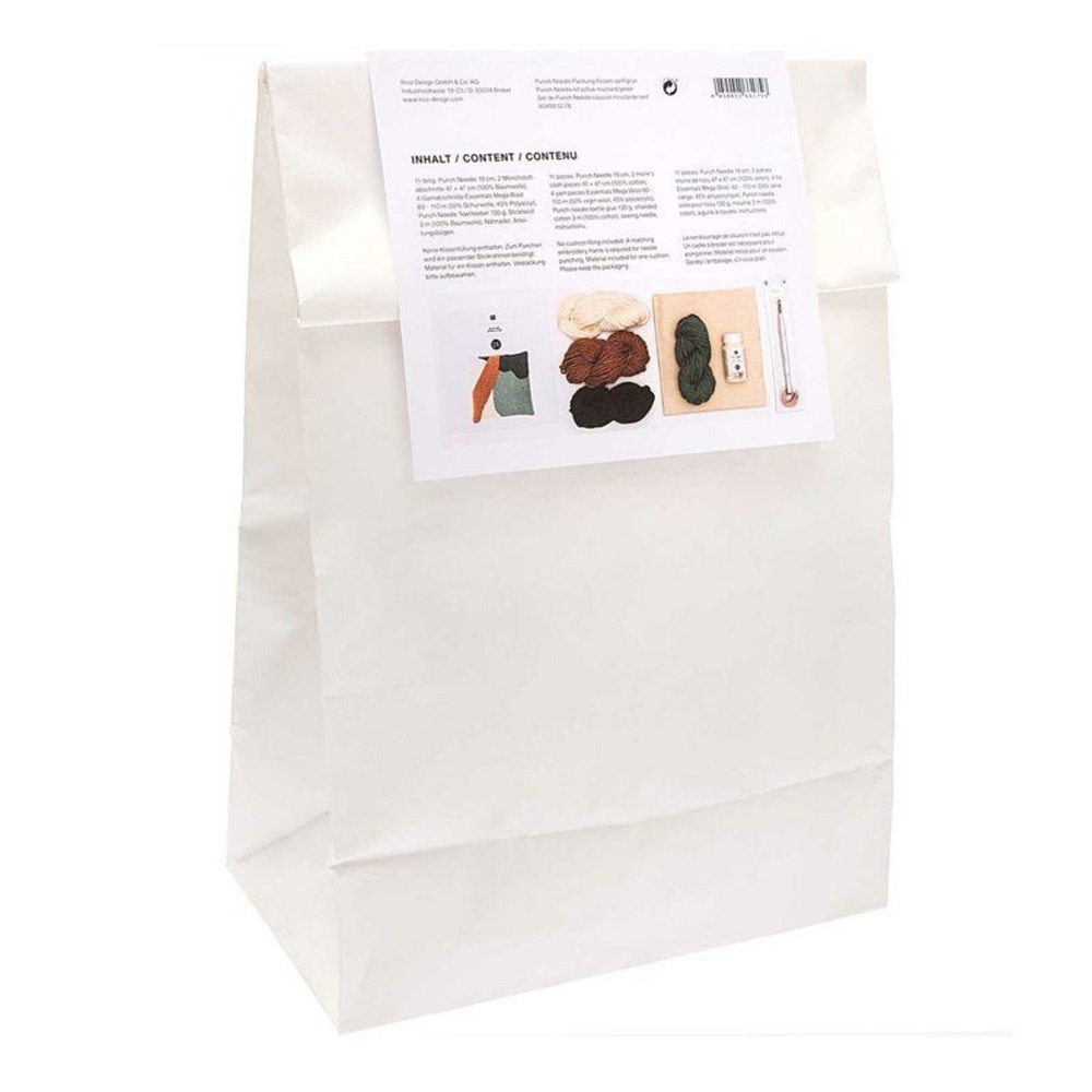 Kit punch needle - coussin vert