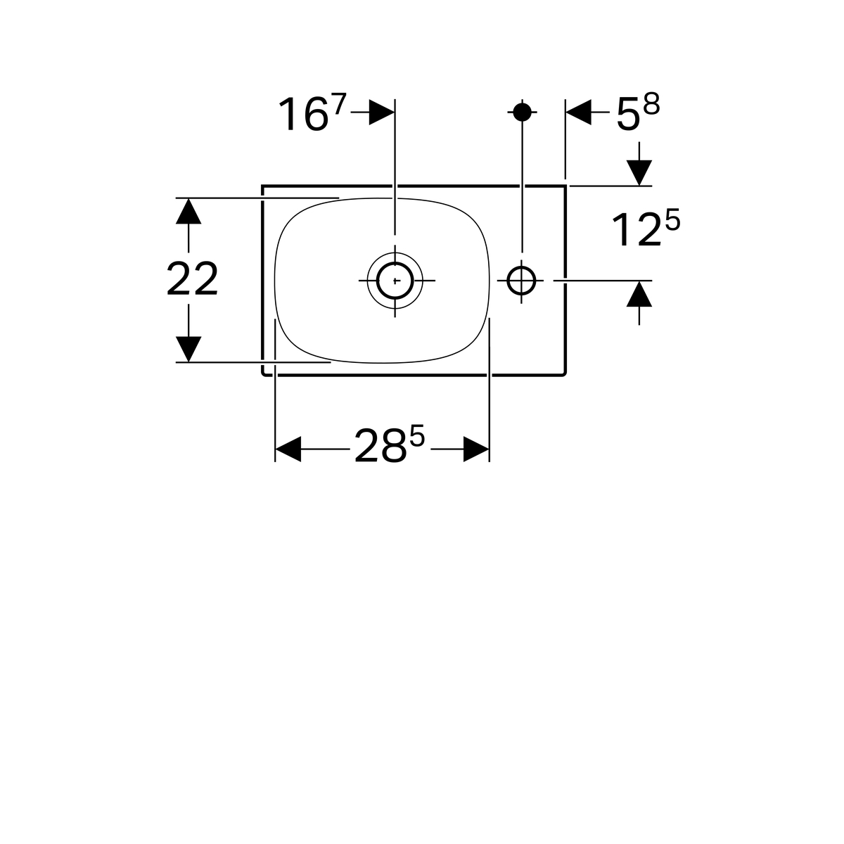 Geberit Acanto Fontein met overloop en kraangat 40cm wit