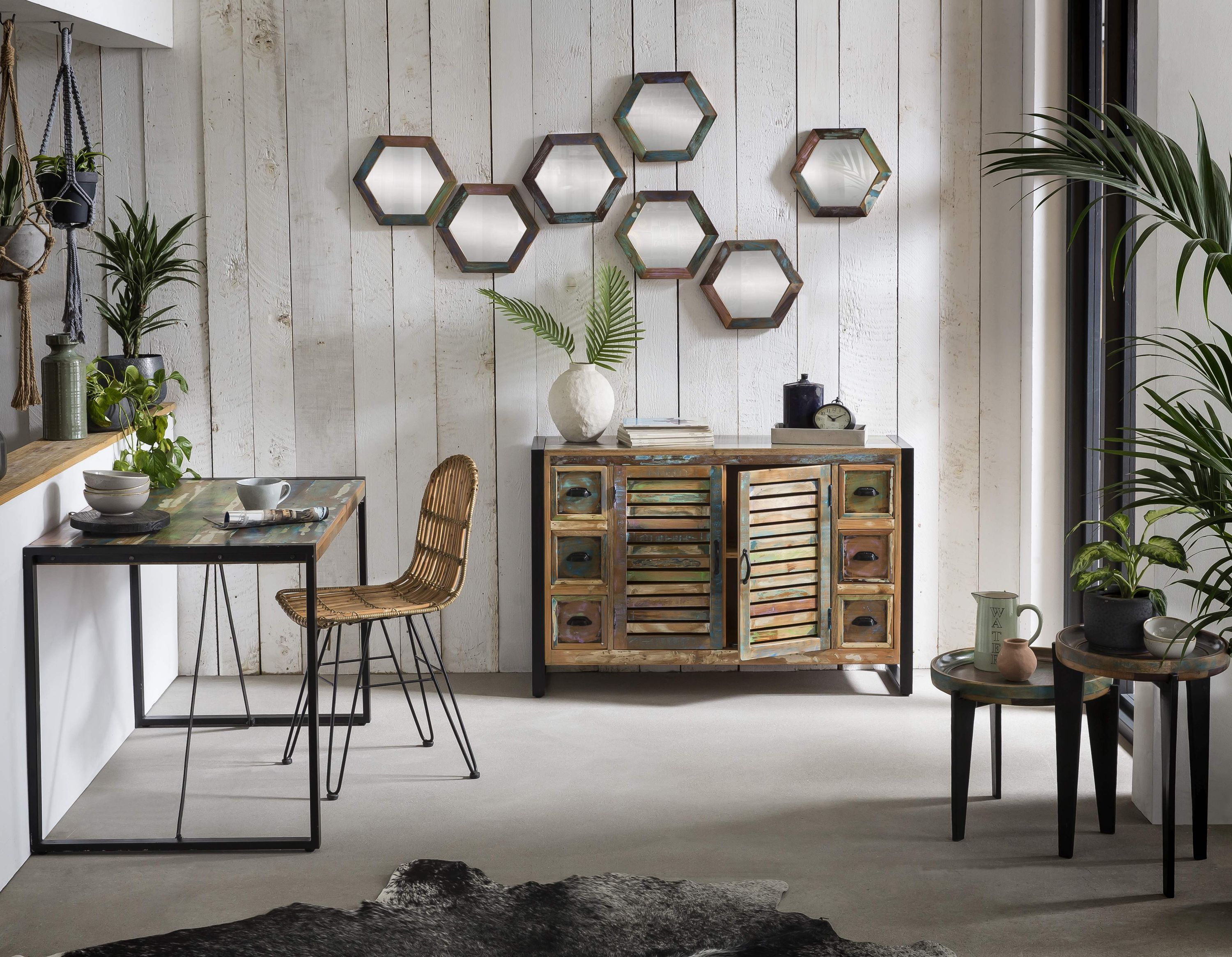 Sideboard Fiume Altholz Kommode Wohnzimmer Esszimmer Schubladen Schrank
