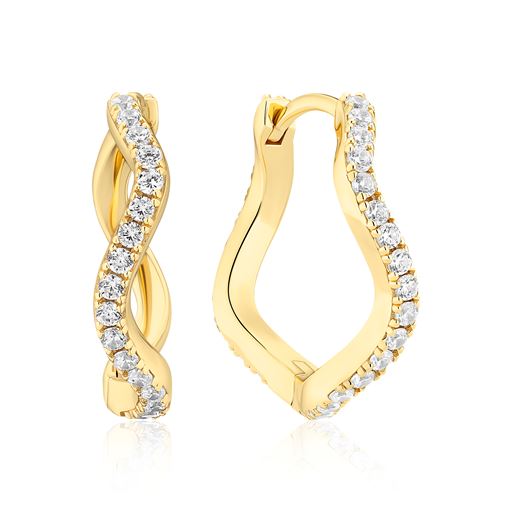 Sif Jakobs Jewellery Ellera Waves Grande Øreringe, Gold Plated