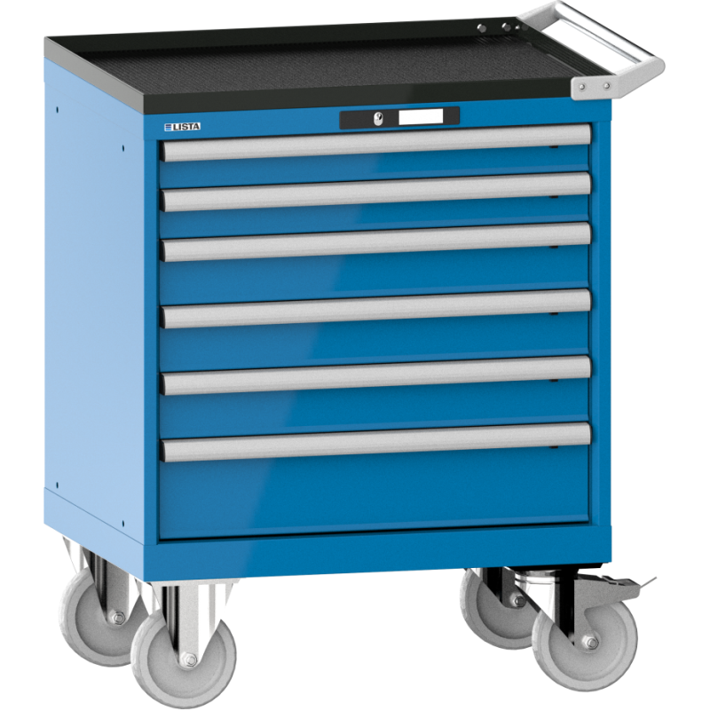 Armoire à tiroirs Lista 36 x 27E  H 96,2 x L 71,7 x P 57,2 cm 6 tiroirs, roues Ø 16 cm Key Lock