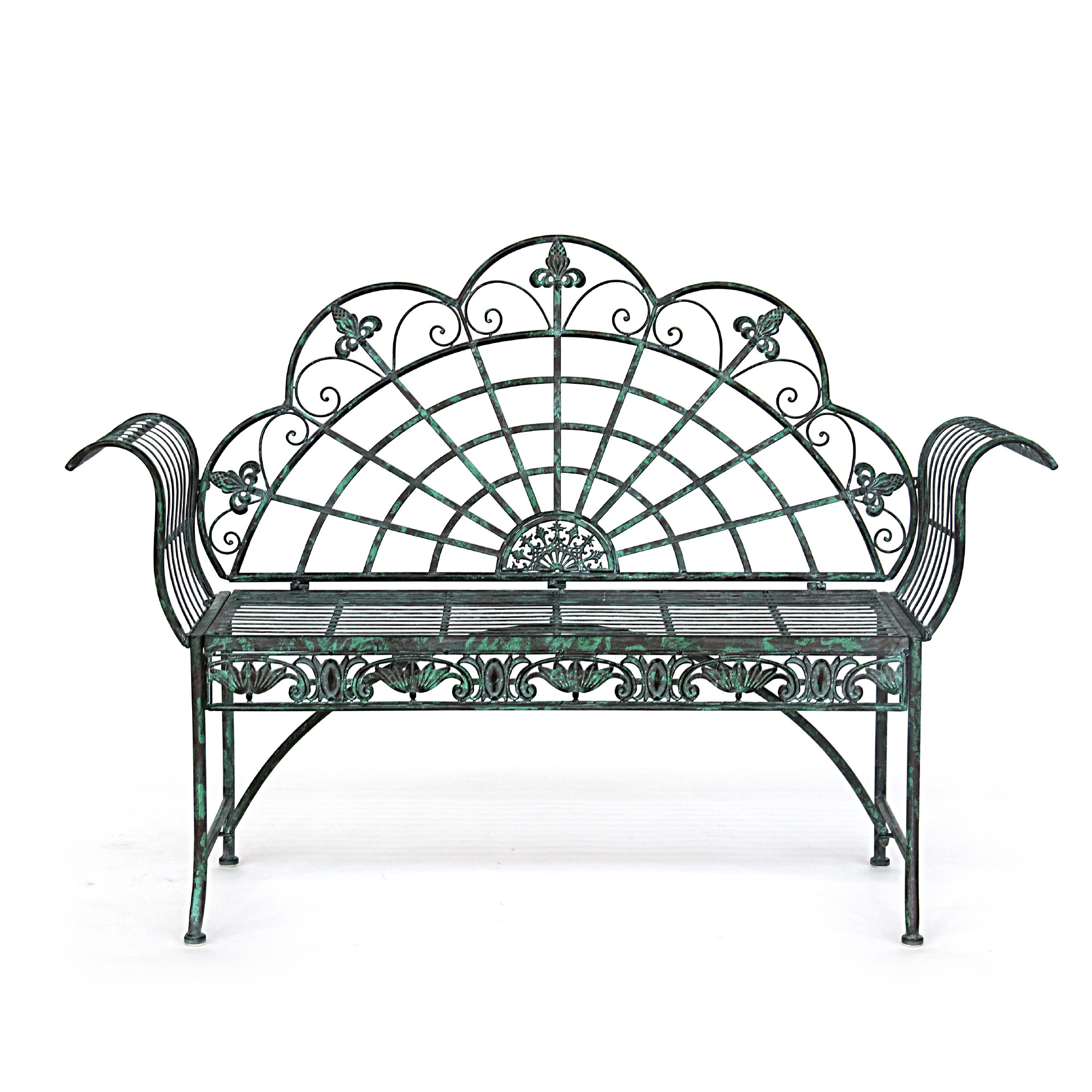 Metallbank 'Marlon', vintage-grün,  L 146 cm, B 46 cm, H 102 cm günstig bestellen