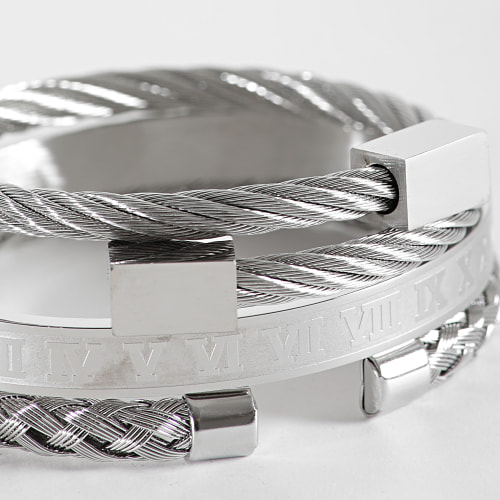 Lot De 3 Bracelets AE123 Argenté