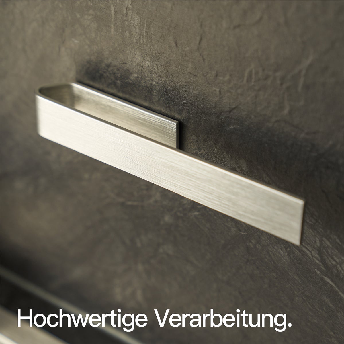 Designfabrik Hamburg vaatdoekhouder zonder boren, geborsteld zilver, 17 cm