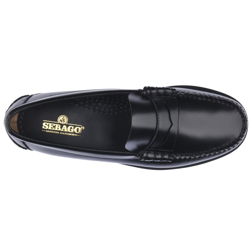 DAN POLARIS WIDE Black MOCASSIN-Mocassin pour homme en cuir largeur wide