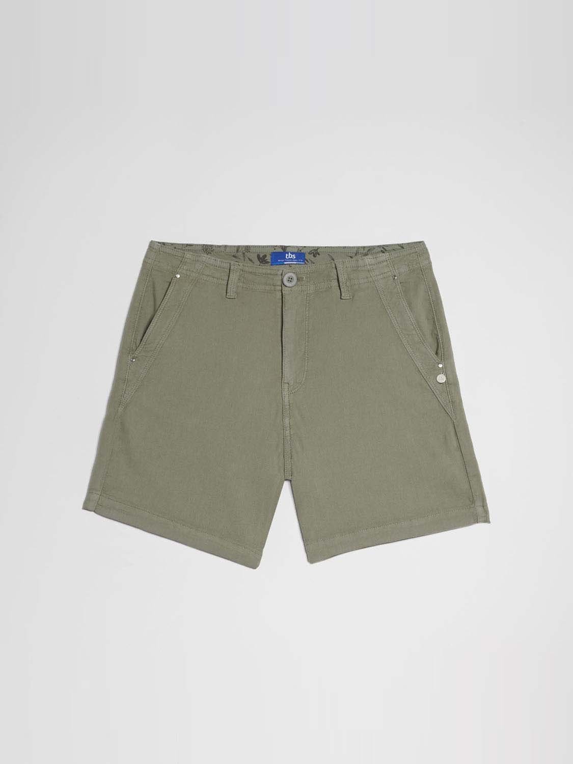 Short Femme Confort Coton Lin Kaki