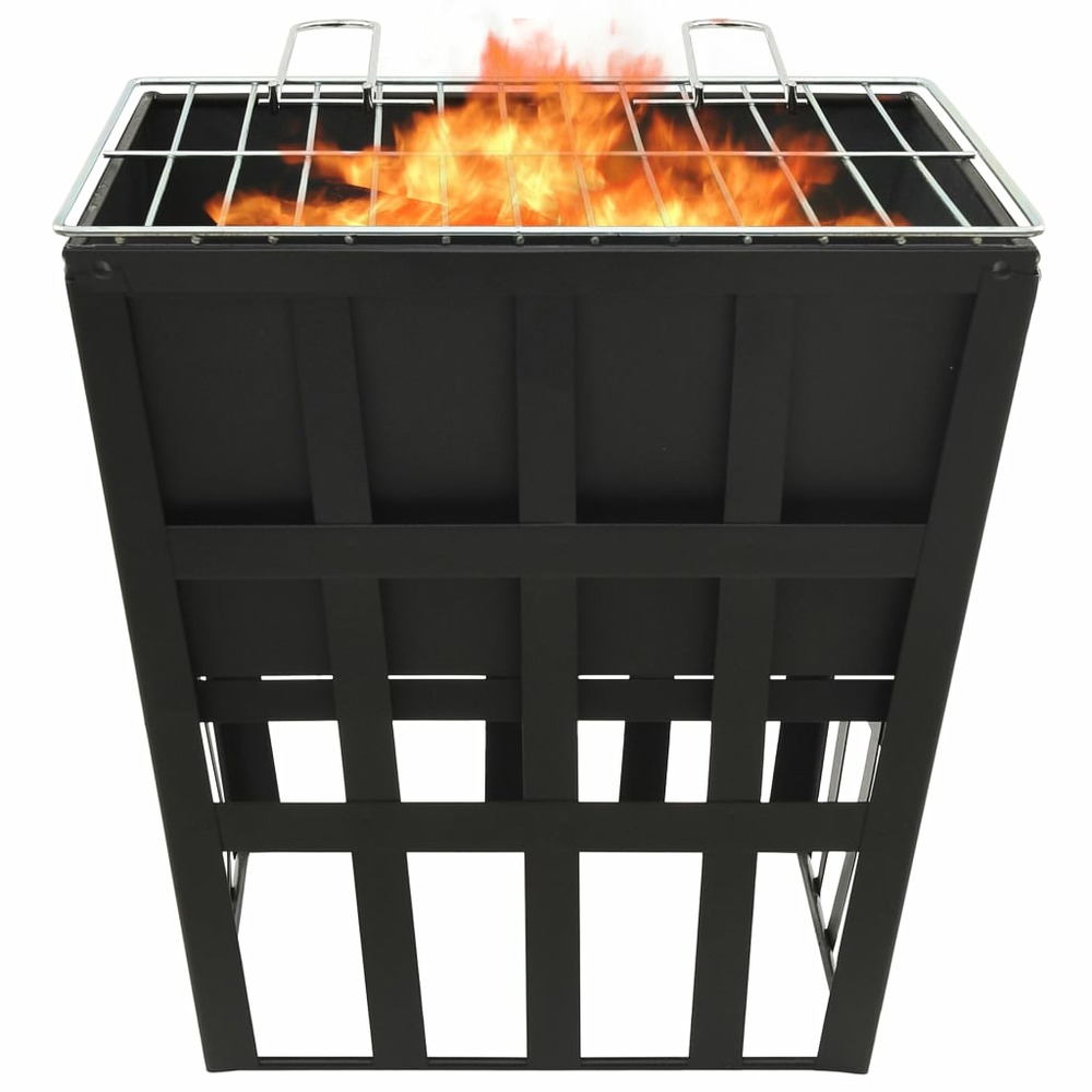 Foyer et barbecue 2 en 1 34x34x48 cm acier