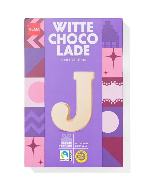 lettre X en chocolat blanc 140g