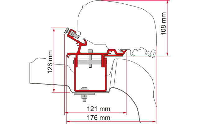 Fiamma Kit VW Crafter H3 / L3 RHD Markisenadapter für Fiamma F80 / F65 Rechtslenker