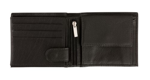 portefeuille en cuir noir avec blocage RFID