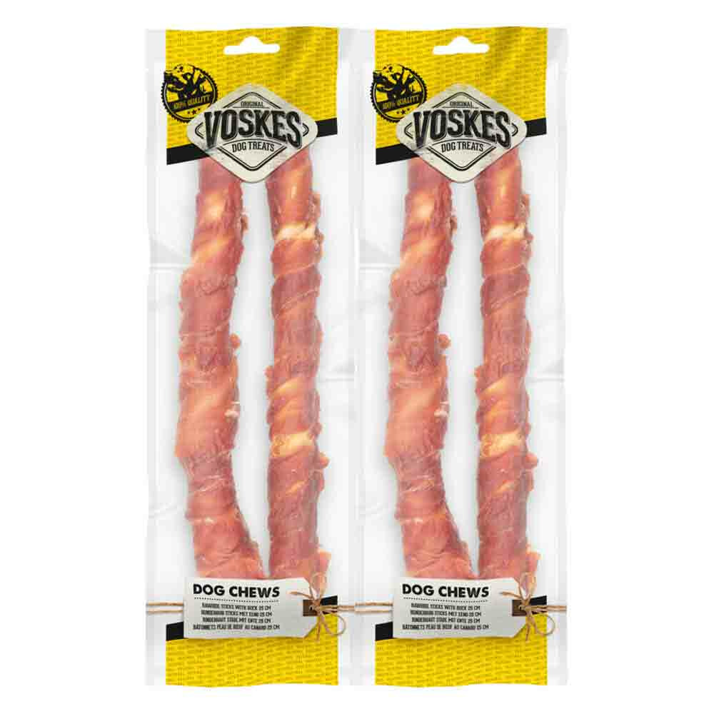 2x Voskes Stick Runderhuid Eend 25 cm2 stuks