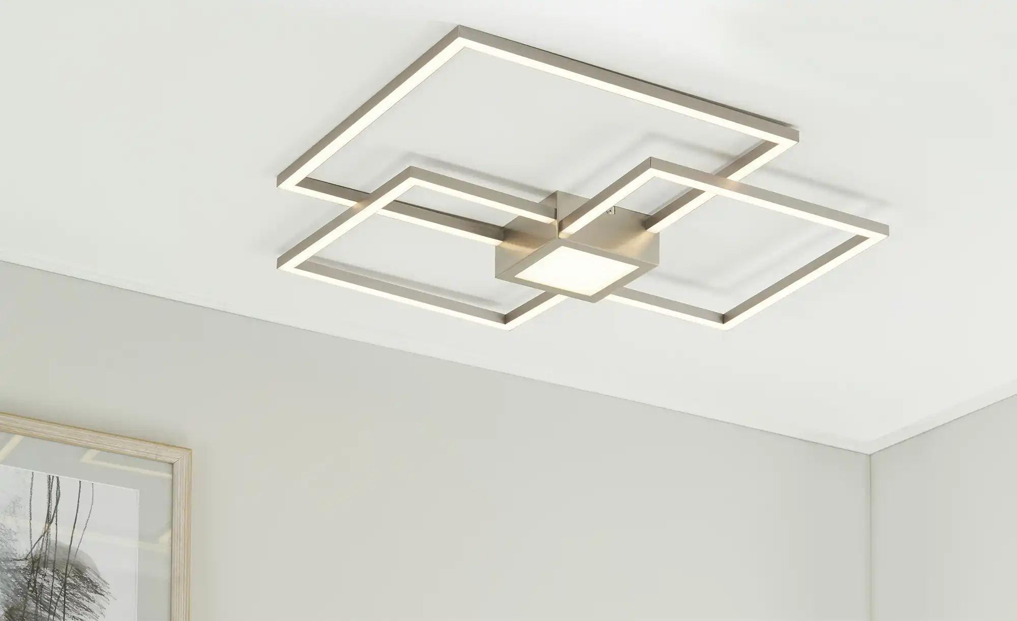 Trio LED-Deckenleuchte Nickel matt