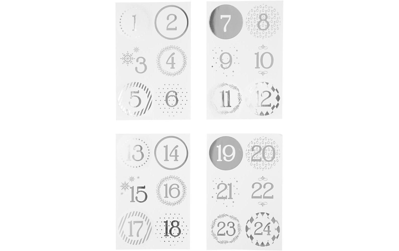 Adventskalender-Zahlen Ø 4 cmSticker für Adventskalender