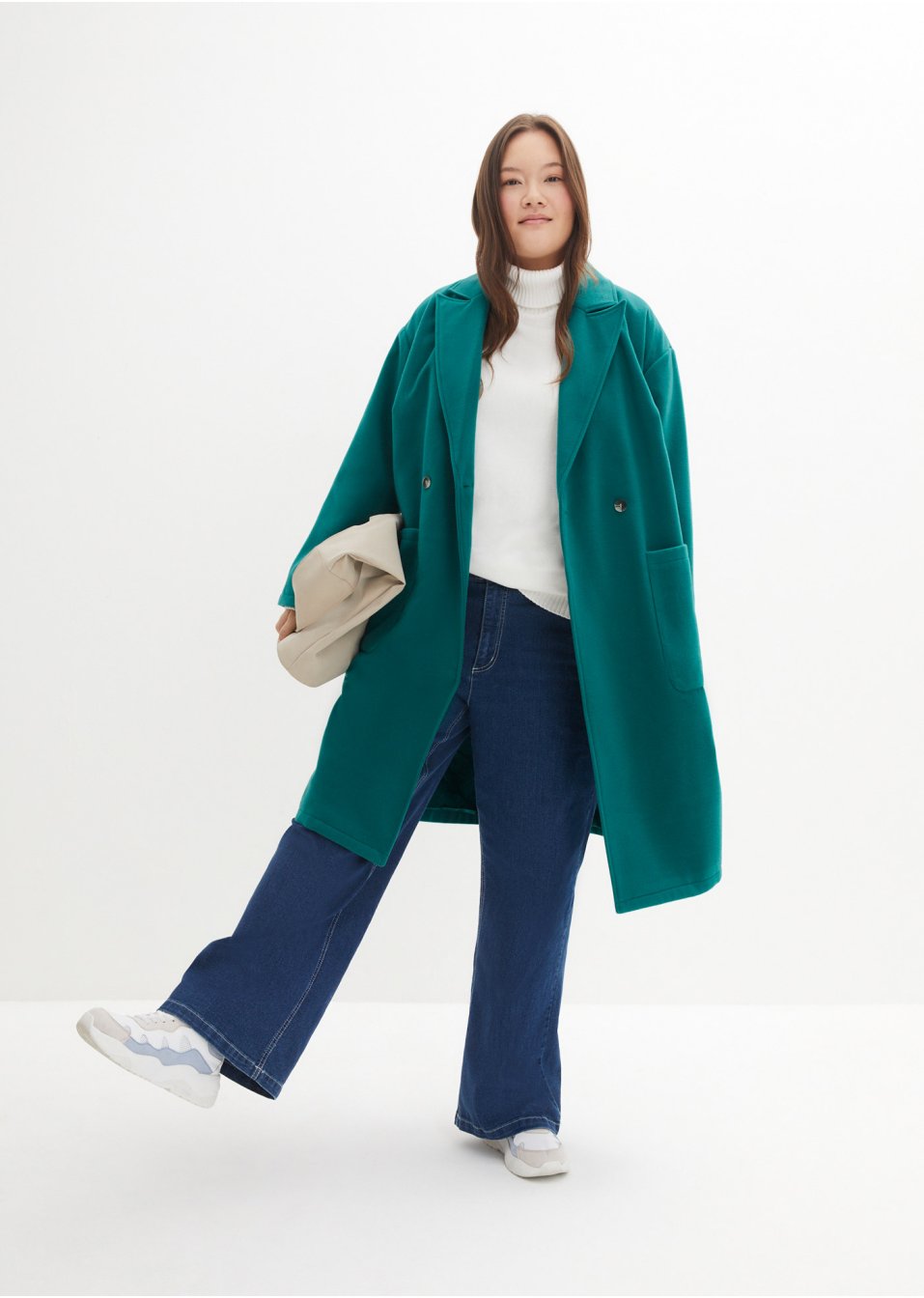 Manteau décontracté imitation laine