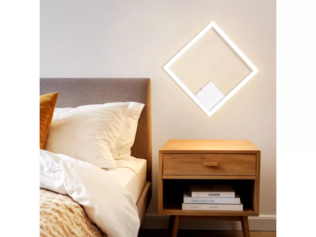 NETTLIFE plafonnier LED blanc 12W moderne 3000K blanc chaud