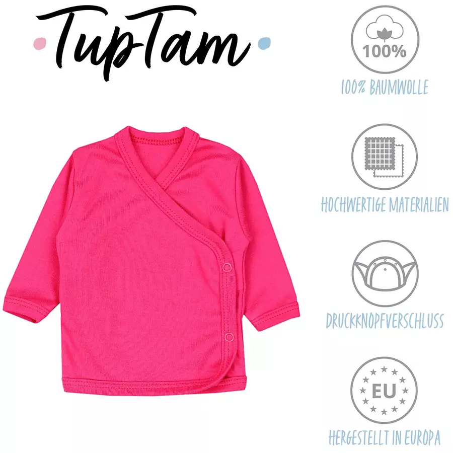 TupTam Baby Mädchen Langarm Wickelshirt 5er Set ecru