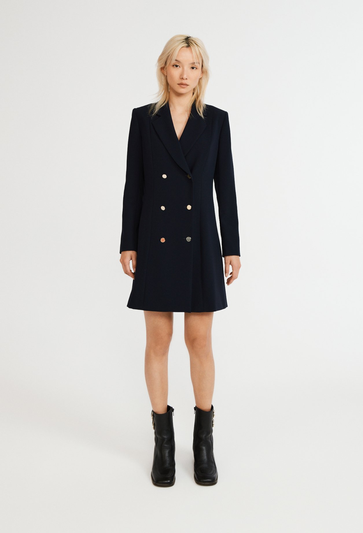 Robe courte blazer double boutonnage