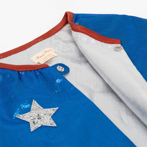 Meri meri verkleedkleding superhero blauw - 3-6 jr