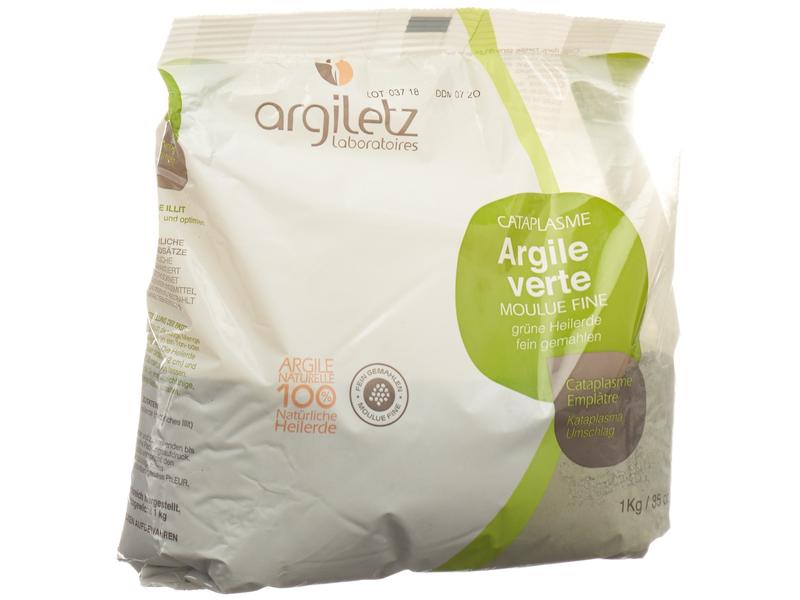Argiletz Heilerde grün Pulver fein 1 kg Tonerde Pulver grün