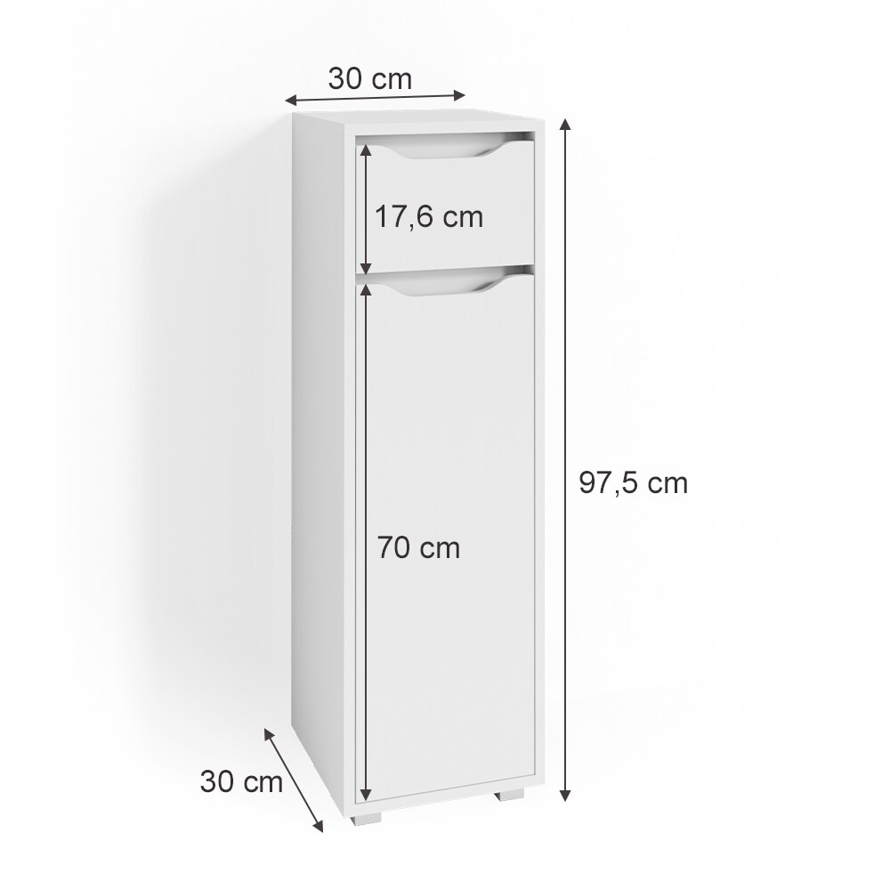 Vicco Badschrank Badezimmerschrank Midischrank Ruben Badregal Badmöbel Schublade
