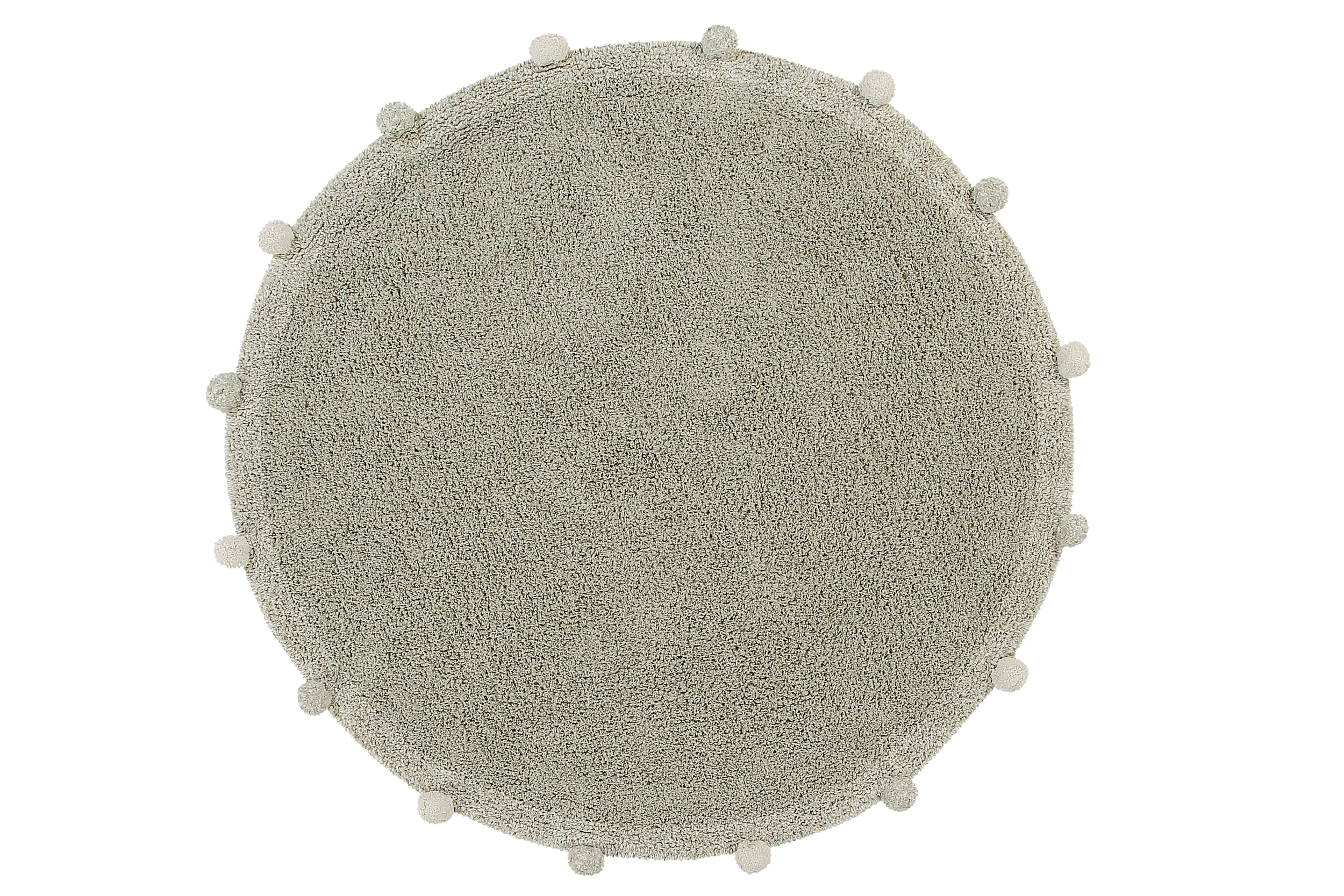 PÉTILLANT - Tapis rond lavable en coton | Vert