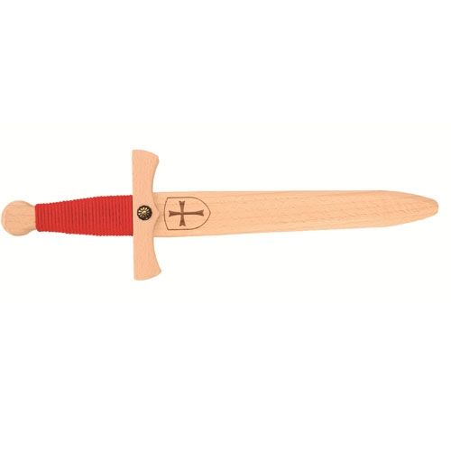 Dolk tempelridder met rood gevest - 35 cm