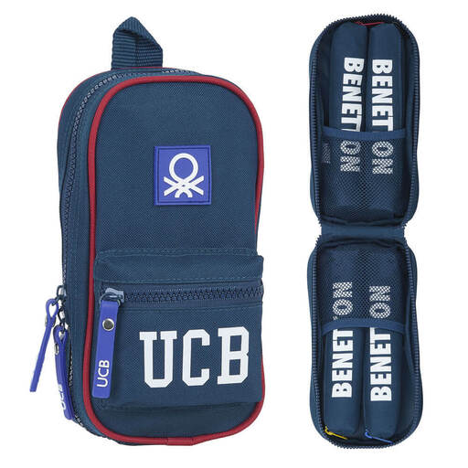 Nécessaire Safta com 4 estojos Benetton Navy, 120x50x230mm, tamanho M (M847)