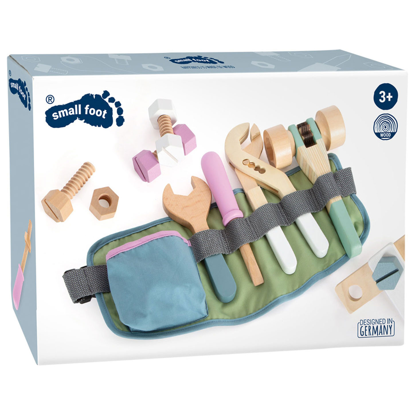 Small Foot-Gereedsschapsriem met Houten Gereedschap, 15dlg.
