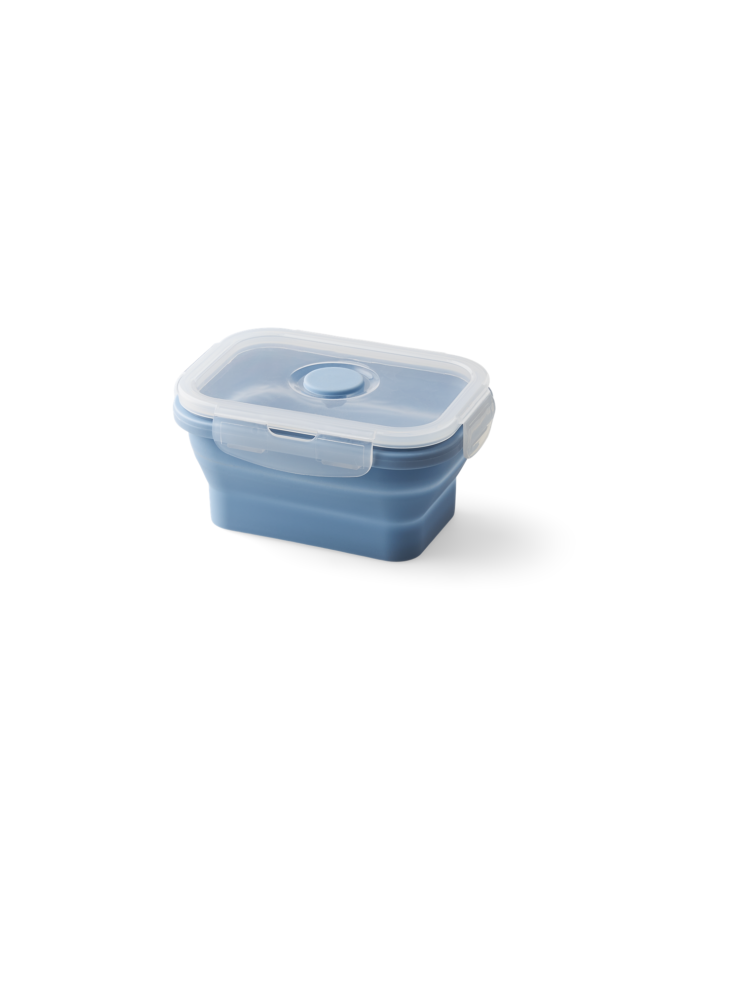 Madkasse | Silikone/polypropylen. 13 x 9,5 x 3 cm. | Misty Blue