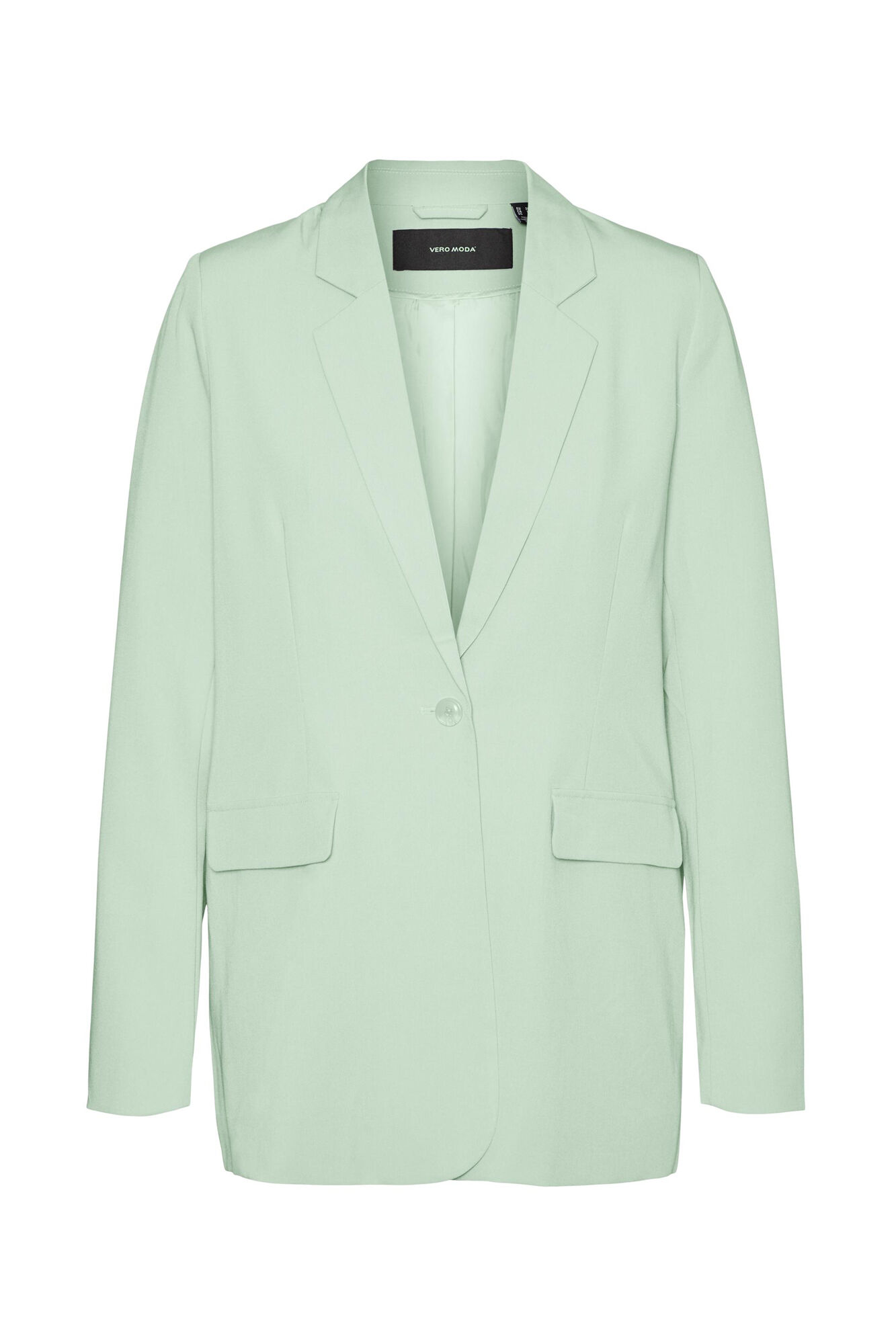 Blazer feminino clássico de corte reto - Verde