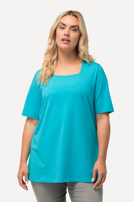 T-Shirt, A-Linie, Carree-Ausschnitt, Halbarm
